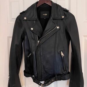 Maje Black lamb leather jacket  Size 36